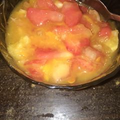 A picture of Super juicy mango fruit salad🍉🍒🍑🍓🍋🍊.