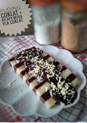 Foto resep Puding coklat + kelapa muda vla coklat