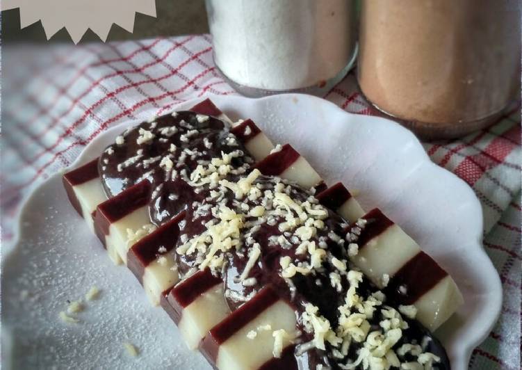 Cara membuat Puding coklat + kelapa muda vla coklat , Menggugah Selera