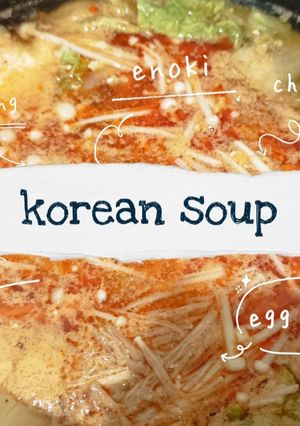 Foto resep Sup tahu telur korea (pedas)