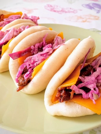 Manera fácil Hacer Pan bao con pulled pork y coleslaw  que Muy delicioso