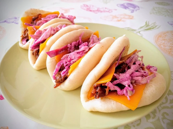 Manera fácil Hacer Pan bao con pulled pork y coleslaw  que Muy delicioso