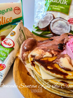 Foto resep Pancake Santan Keju Ice Cream