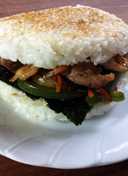 Rice Burger with Yakiniku Stirfry