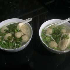 A picture of Bakso Jamur Merang (Bakso Vegetarian).