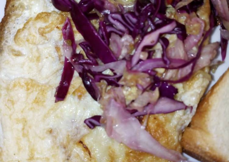 Recipe of Any-night-of-the-week Omelet eggs garnished with red onions