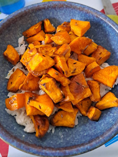 Une photo de Riz coco et patate douce