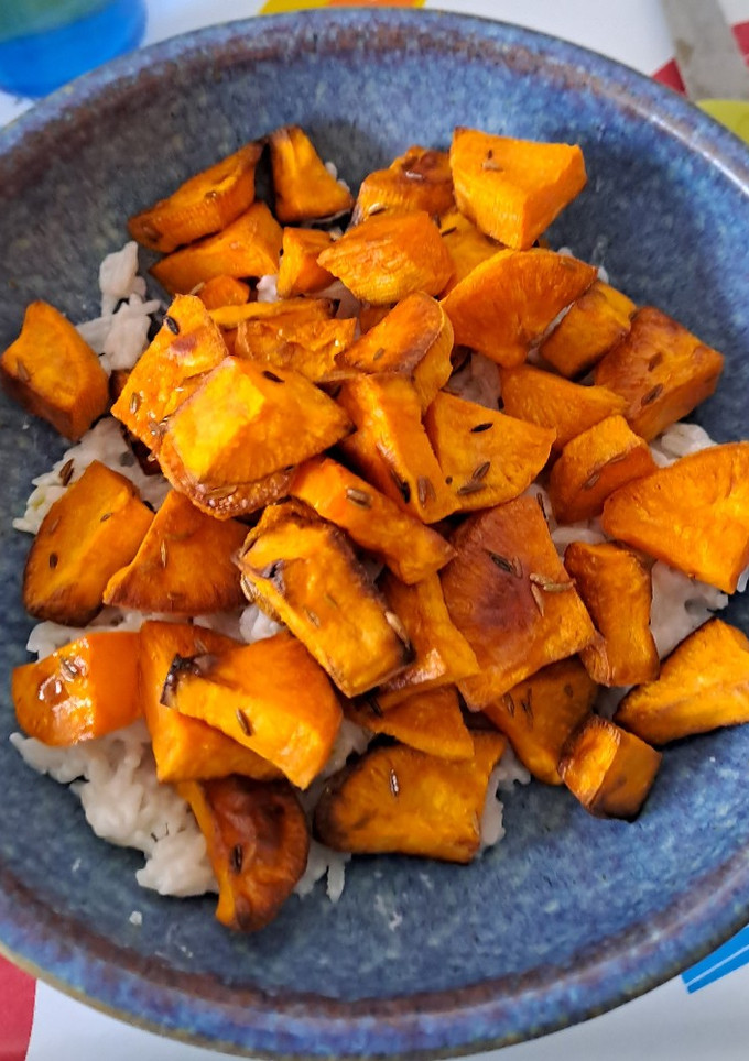 Une photo de Riz coco et patate douce