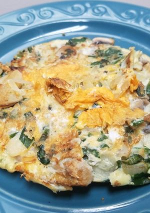 A picture of Cheesy spinach omelette.
