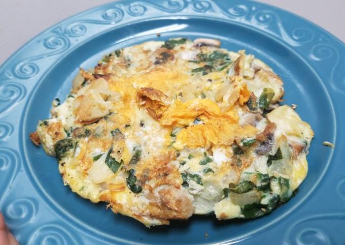 Recipe of Quick Cheesy spinach omelette