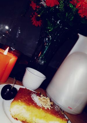 صورة لوصفة بسبوسة محشيه بالقشطه