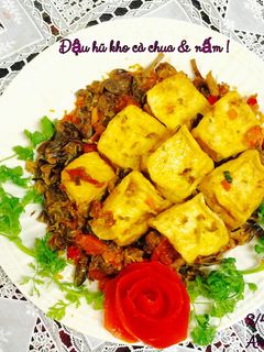 Hình của món Đậu hũ kho cà chua & nấm !.