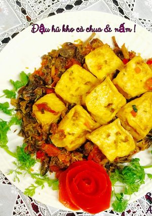 Hình của món Đậu hũ kho cà chua & nấm !.