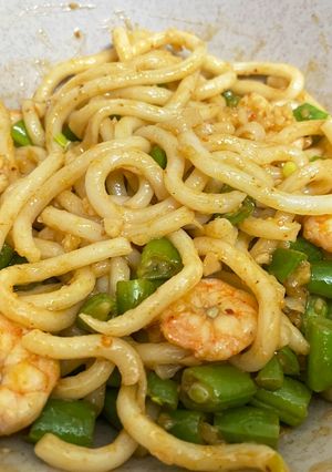 Hình của món Mì undon xốt cay.