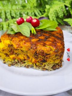 عکسی از دستور عدس پلو مخلوط 😋