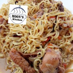 A picture of Indomie with ketcheup.