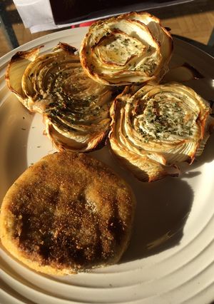 Foto principal de Hamburguesa vegana con hinojo al horno