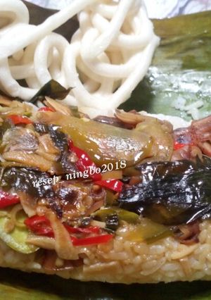 Foto resep Nasi Bakar Cumi Asin Pete. (Bakar Pakai Teflon)