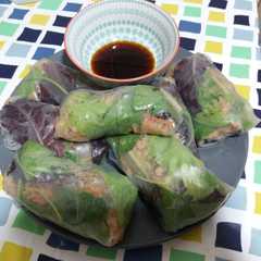 Una foto de Rollitos con obleas de arroz