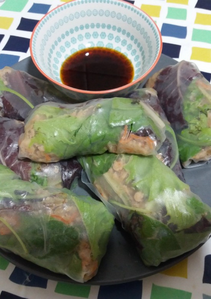Una foto de Rollitos con obleas de arroz