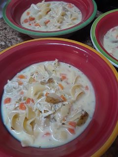 A picture of Creamy Chicken Noodle Soup.
