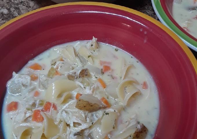 Simple Way to Make Speedy Creamy Chicken Noodle Soup