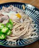 胡麻醬蕎麥冷麵 (配溫泉蛋＆嫩涮豬肉片)