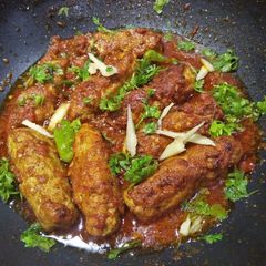 A picture of BBQ kabab karahi.