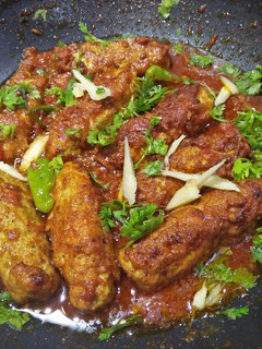 A picture of BBQ kabab karahi.