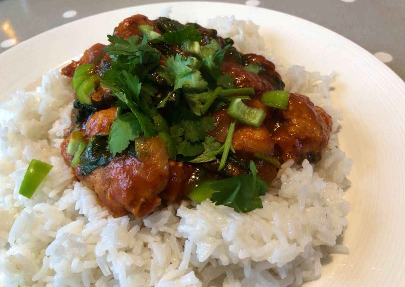 Chicken and spinach curry