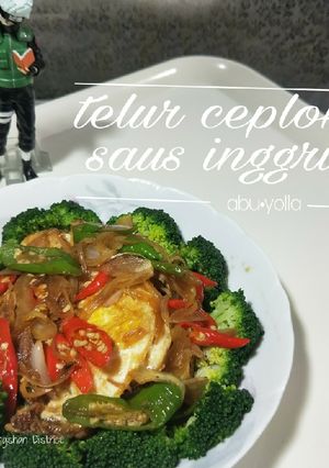 Foto resep Telur ceplok saus inggris dengan brokoli