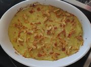 Una foto de bacalao con nata