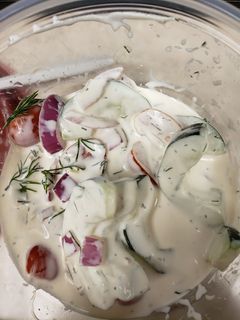 A picture of Creamy Cucumber Salad.