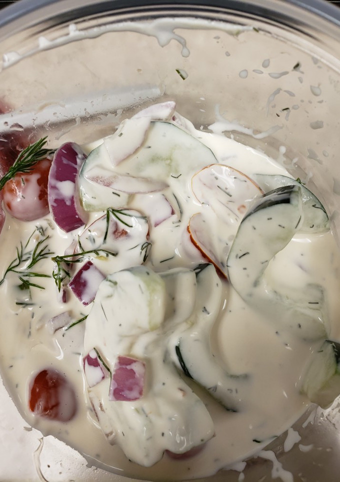 A picture of Creamy Cucumber Salad.