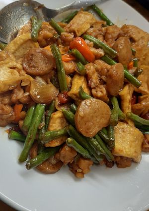 Foto resep Tumis campur-campur (kacang panjang, tempe, tahu, bakso)