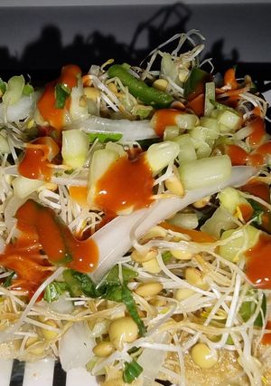 Una foto de Tostadas de "ceviche" de germen de lenteja