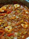 Verdinas con langostinos y calamar