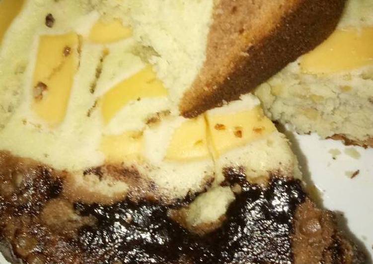 Proses mengolah Bolu coklat keju putih telur Anti Gagal