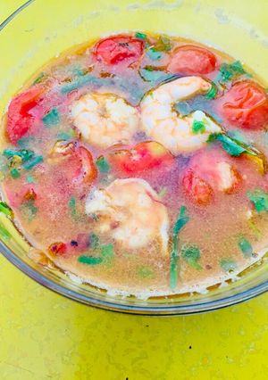 Hình của món Canh cà chua tôm 🦐🦐🦐.