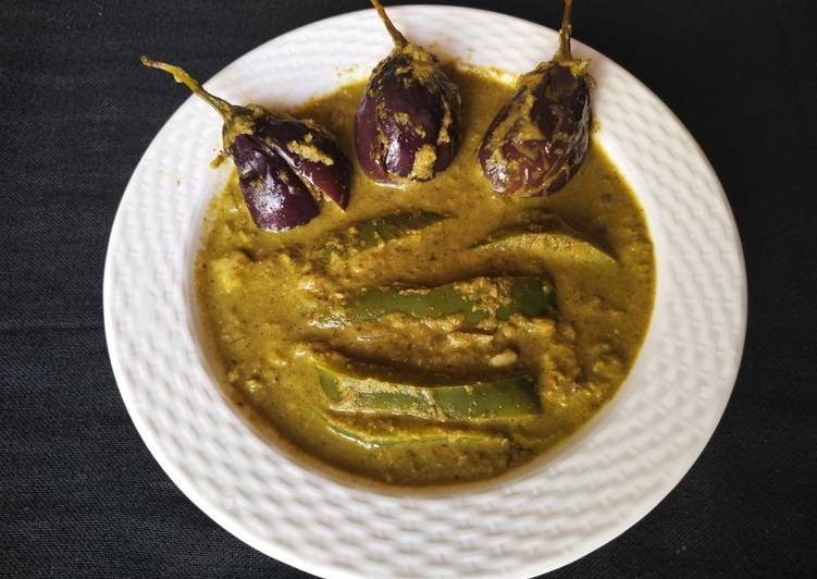 Easiest Way to Make Perfect Brinjal and capsicum in green gravy