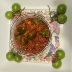 A picture of Glueberry khatta pickle.