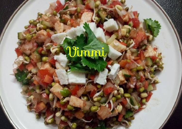 Easiest Way to Make Quick Moong sprouts, tofu &amp; veg salad
