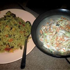 A picture of Fried rice &salad.