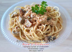 Gambar Spegeti Tomyam Berkrim Ayam & Cendawan