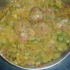 A picture of Veg soyabeen & cabbage sabji.