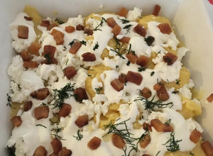 Kapros, túrós puliszka recept fotója