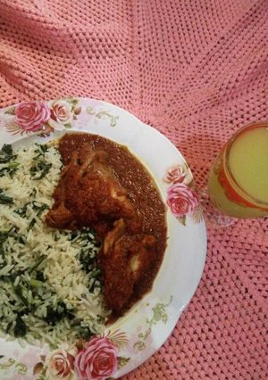 Spinach rice ainihin hoton girkin