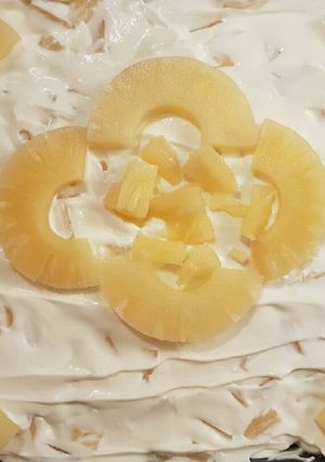 صورة لوصفة كيكة الاناناس بالكريمة وجبنة الماسكربوني ☺😋😋