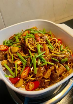 Gambar Mee goreng daging