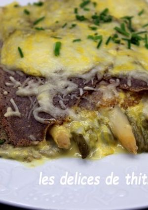 Une photo de Crêpes gratinées aux asperges